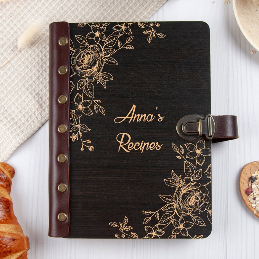 Personalized Family Wooden Recipe Book Mother's Day Gift Ideas