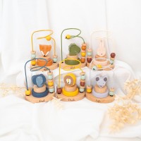 Personalized Motor Skills Loop "Animal" with Name Baby Wooden Toys Newborn Gift Christmas Gift