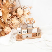 Personalized Wooden House with Name Baby Wooden Toys Newborn Gift Christmas Gift