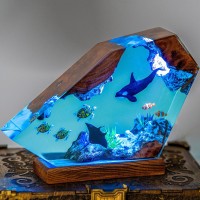 Orca Shark Turtle & Manta Rays Ocean Resin Lamp