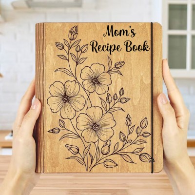 Personalized Family Wooden Recipe Book Mother's Day Gift Ideas