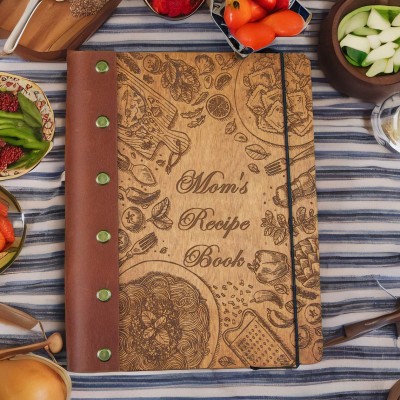 Personalized Family Wooden Recipe Book Mother's Day Gift Ideas