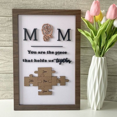 Personalized Mothers Day Puzzle Sign Mom You Are the Piece That Holds Us Together