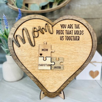Personalized Mothers Day Puzzle Sign Mom You Are the Piece That Holds Us Together