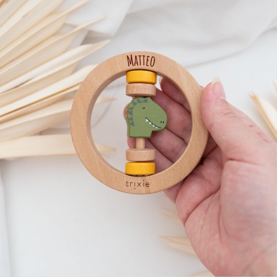 Personalized Baby Rattle with Name Baby Wooden Toys Newborn Gift Christmas Gift