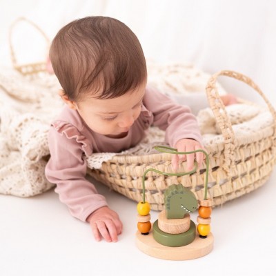 Personalized Motor Skills Loop "Animal" with Name Baby Wooden Toys Newborn Gift Christmas Gift