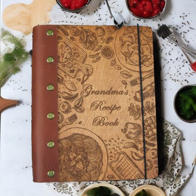Personalized Family Wooden Recipe Book Mother's Day Gift Ideas