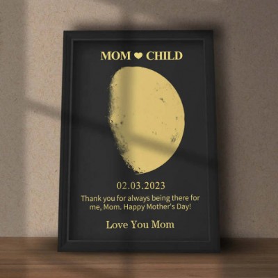 Custom Moon Phase With Custom Text Commemorative Gift Mother's Day Gift