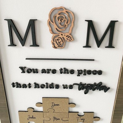 Personalized Mothers Day Puzzle Sign Mom You Are the Piece That Holds Us Together