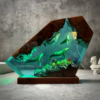 Humpback Whale Ocean Resin Lamp